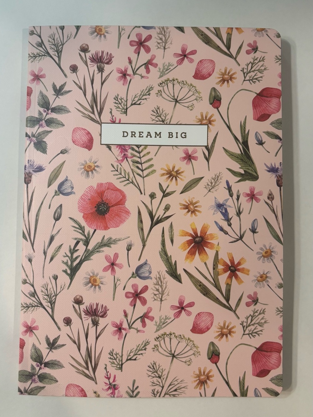 Dream Big Floral Hardcover Notebook — Pink Botanical Journal
